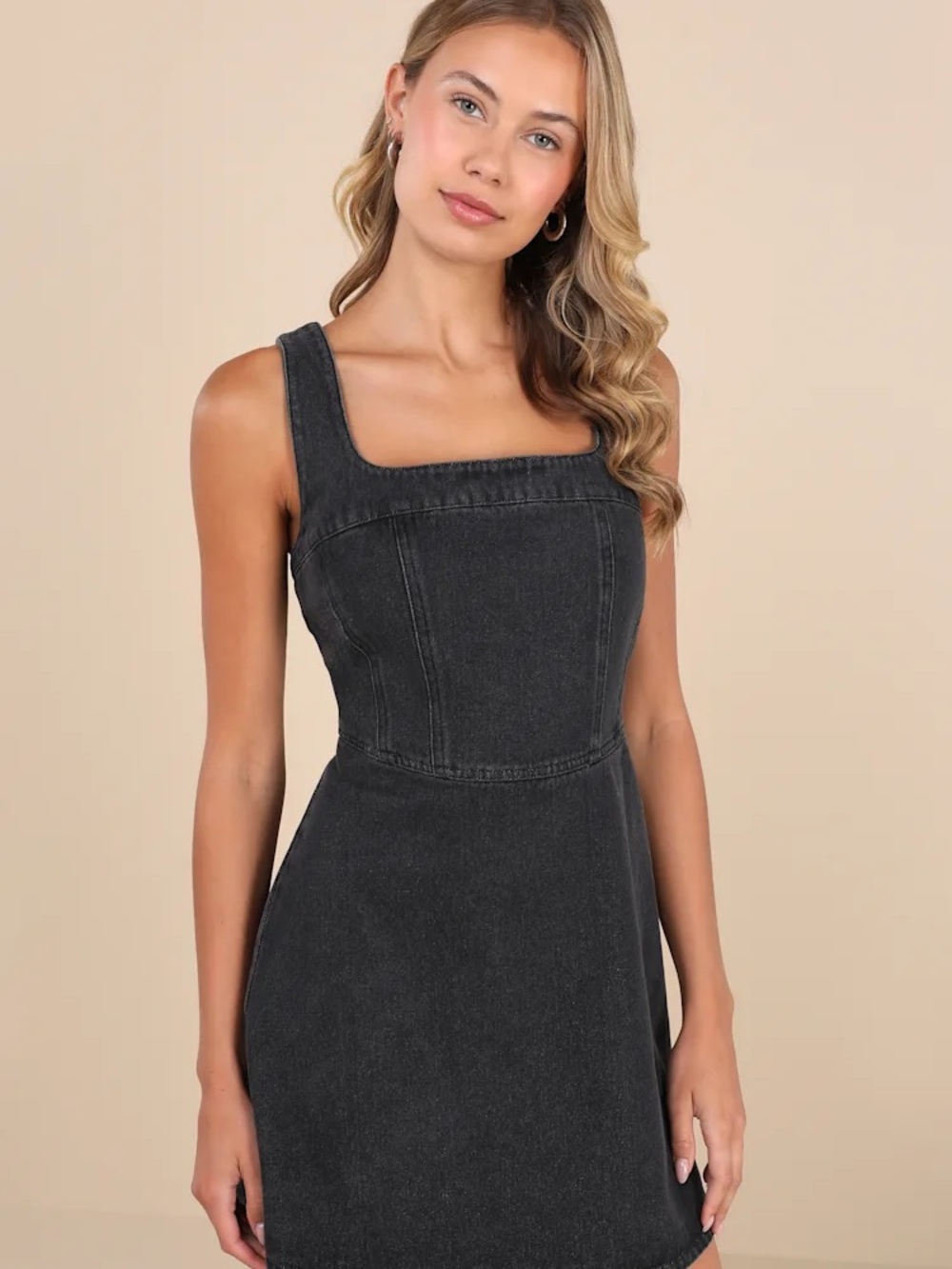 Black Denim Mini Dress